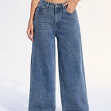 Off Duty Wide-Leg Denim Pants