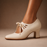 Camille | Leather Lace Heels