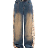 Rebel Shred Contrast Fringe Jeans