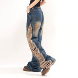 Rebel Shred Contrast Fringe Jeans