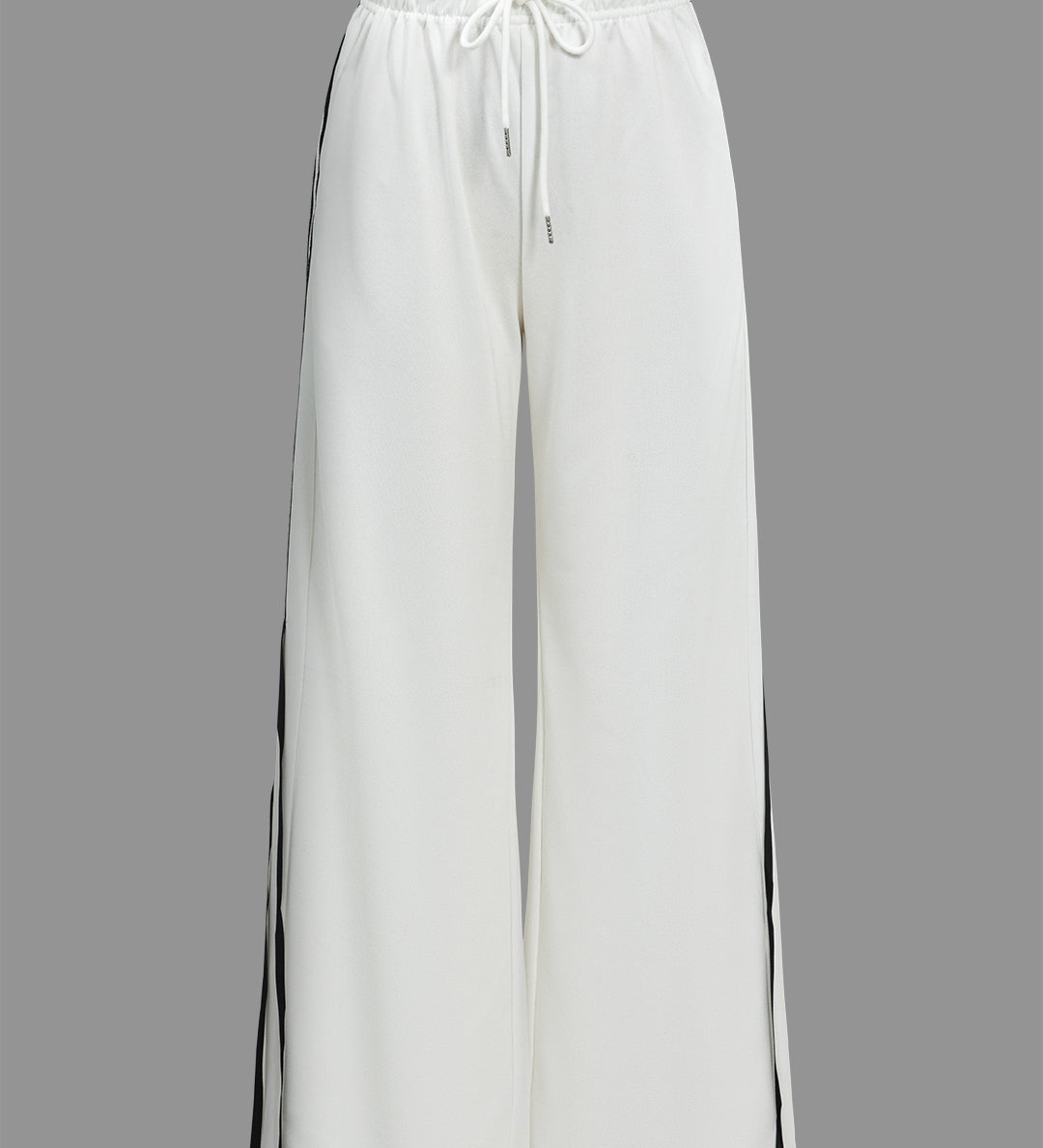 Contrast Bow Wide-Leg Pants