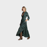 EMMA | Long Checkered Coat with Revers
