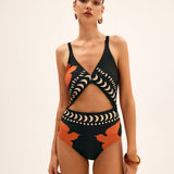 Palm Cove Sheer Cover-Up Skirt And Swim Suit
