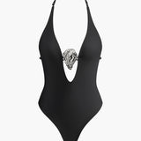 Noir Empress Plunge Swimsuit