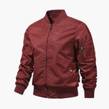 Men's Bomber Jacket with Ribbed Collar