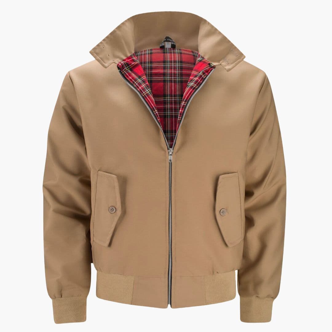 Men's Bomber Jacket with Ribbed Hem