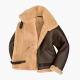 Men's aviator jacket with sherpa lining