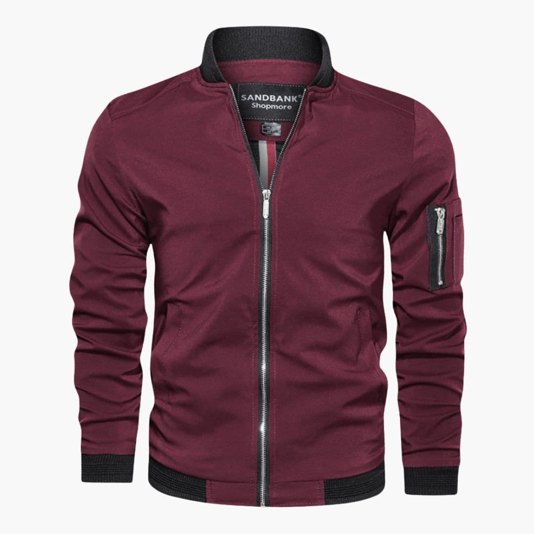 Men's bomber jacket with ribbed collar