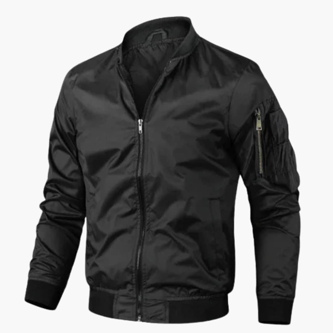 Men's bomber jacket with zipper closure