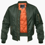 Men's bomber jacket with zip closure and quilted lining