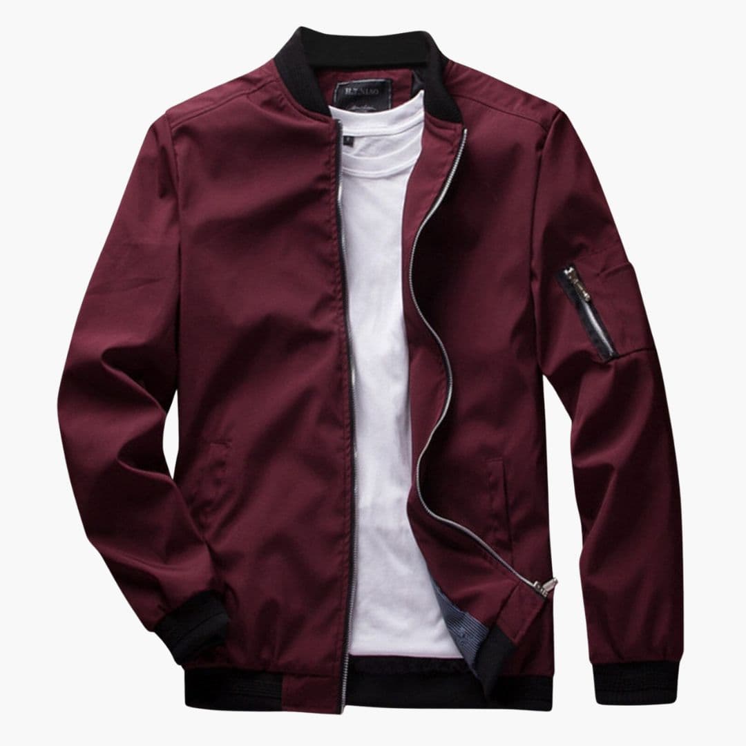Men's bomber jacket with pocket on the sleeve