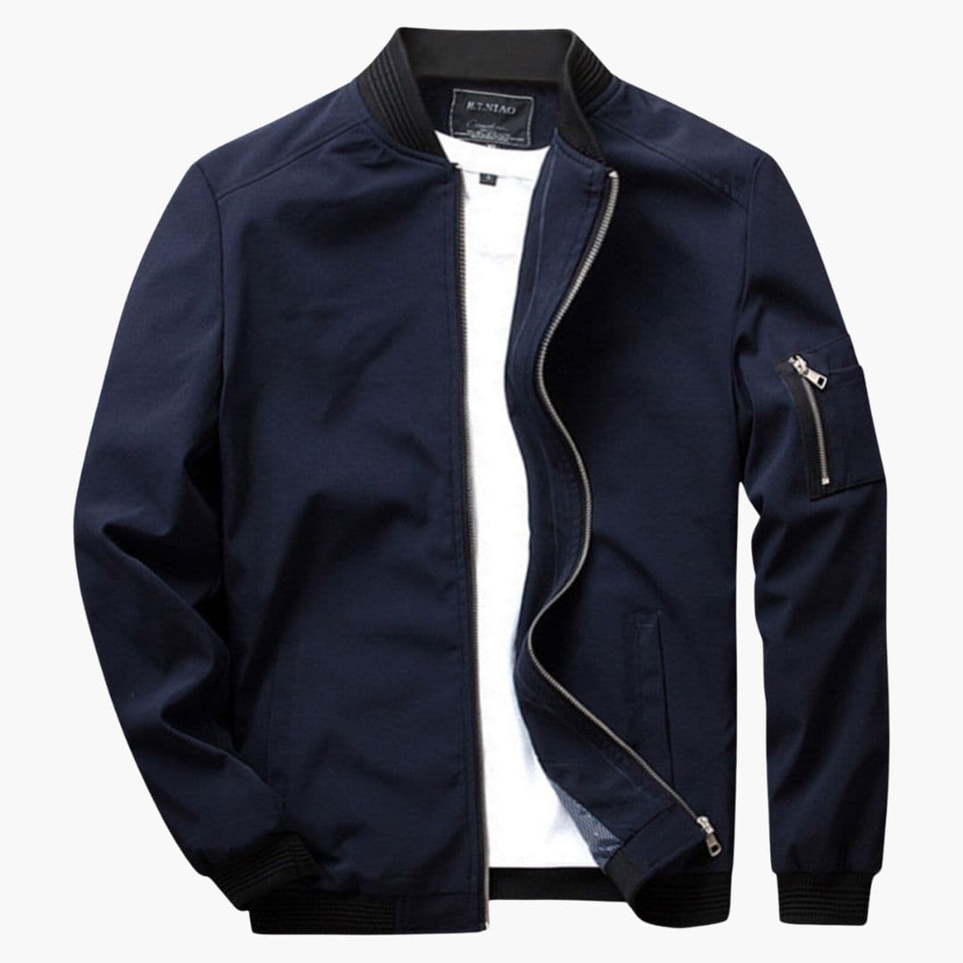 Men's bomber jacket with pocket on the sleeve