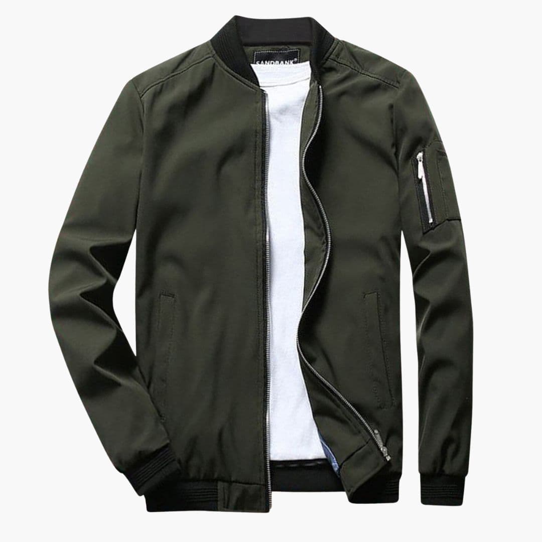 Men's bomber jacket with pocket on the sleeve