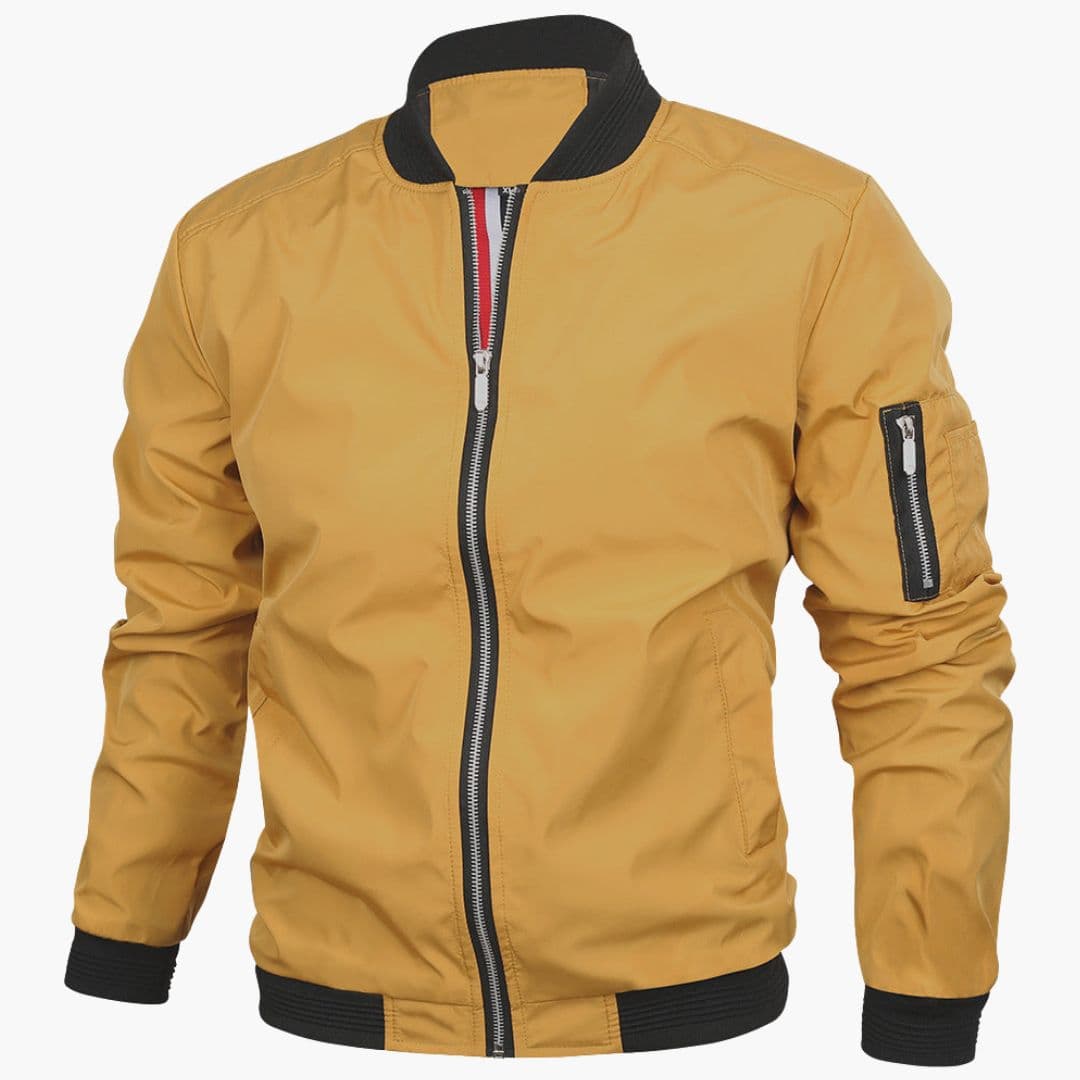 Men's bomber jacket with zippered pocket