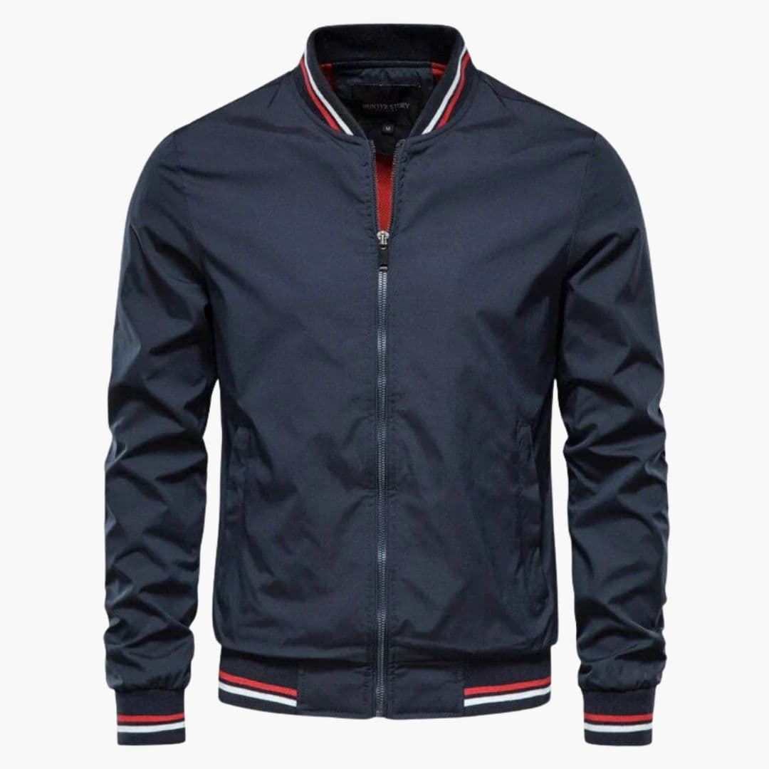 Classic men's bomber jacket with ribbed finishes