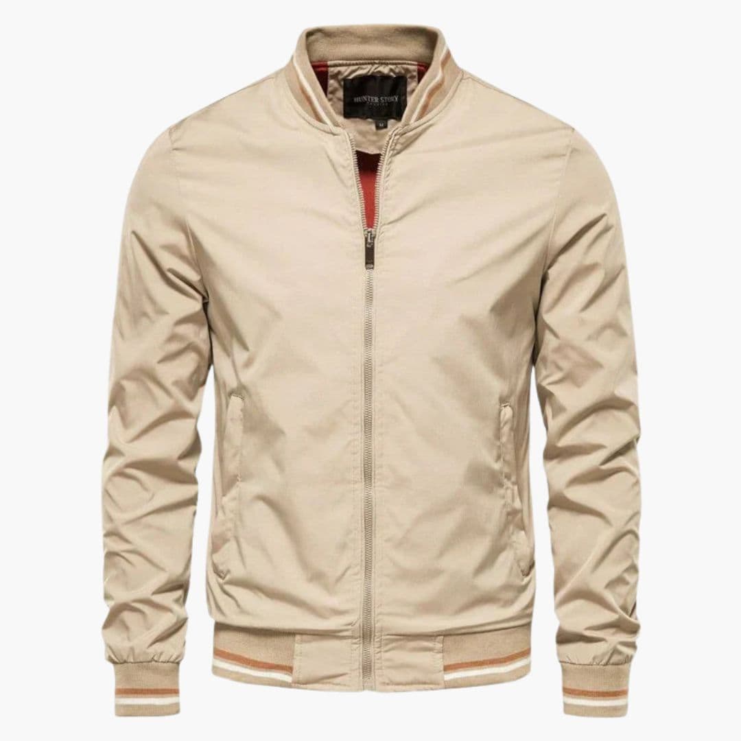 Classic men's bomber jacket with ribbed finishes