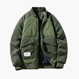 Men's zip-up bomber jacket with flap pockets