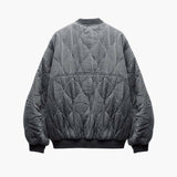 Quilted unisex bomber jacket with ribbed collar