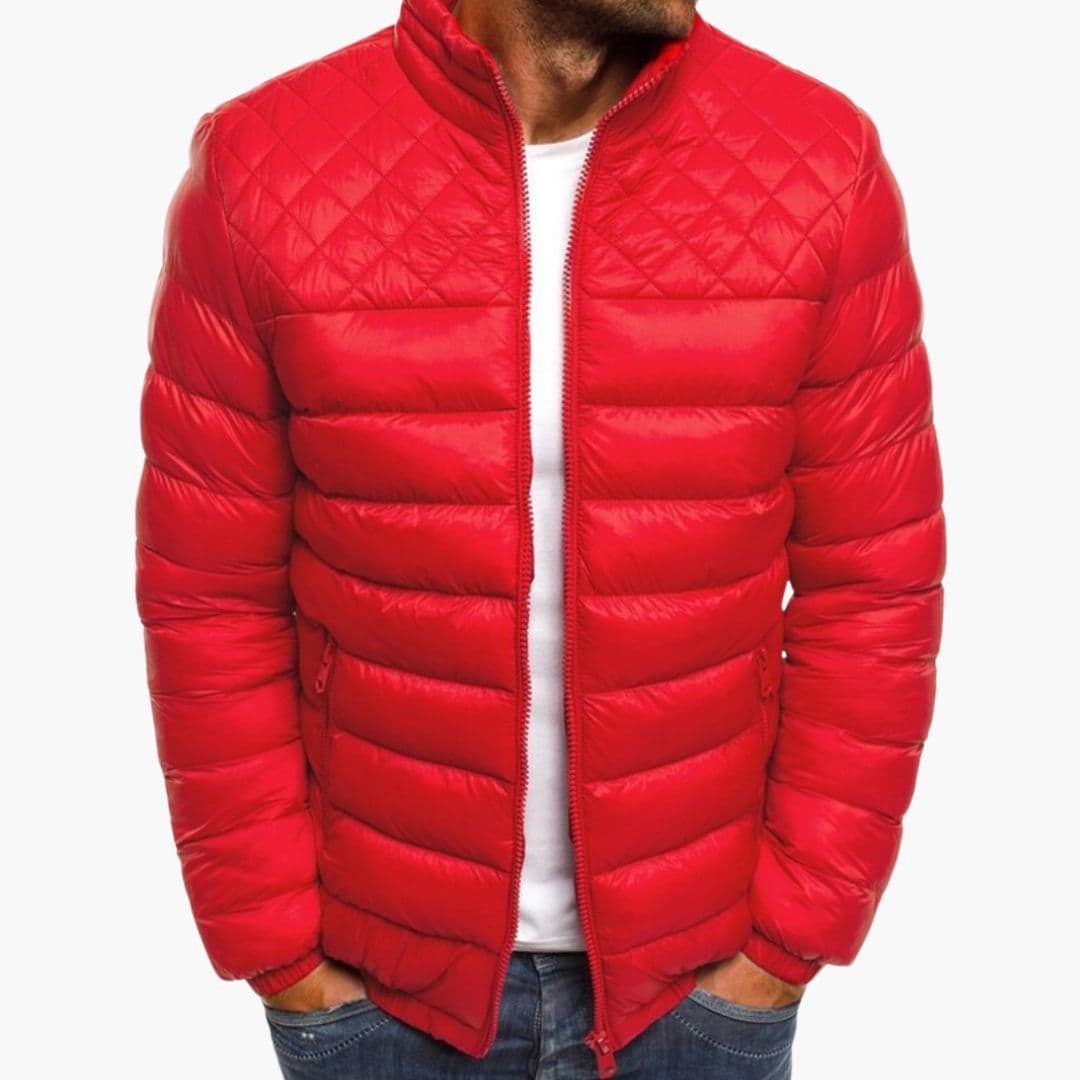 Men's Quilted Bomber with Zipper Closure