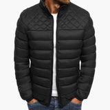 Men's Quilted Bomber with Zipper Closure
