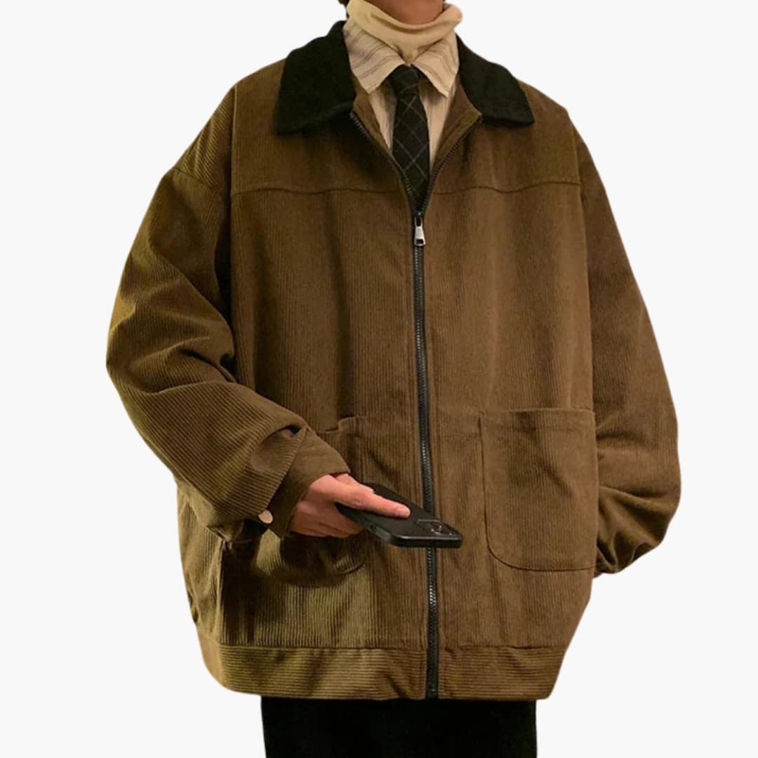 Men's Corduroy Bomber with Zip