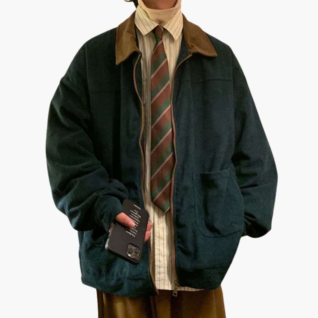 Men's Corduroy Bomber with Zip