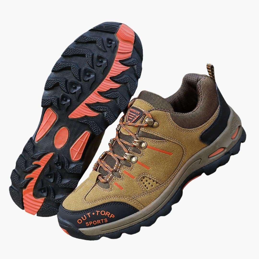 Men's Hiking Shoes with Lace-up and Mesh Panels