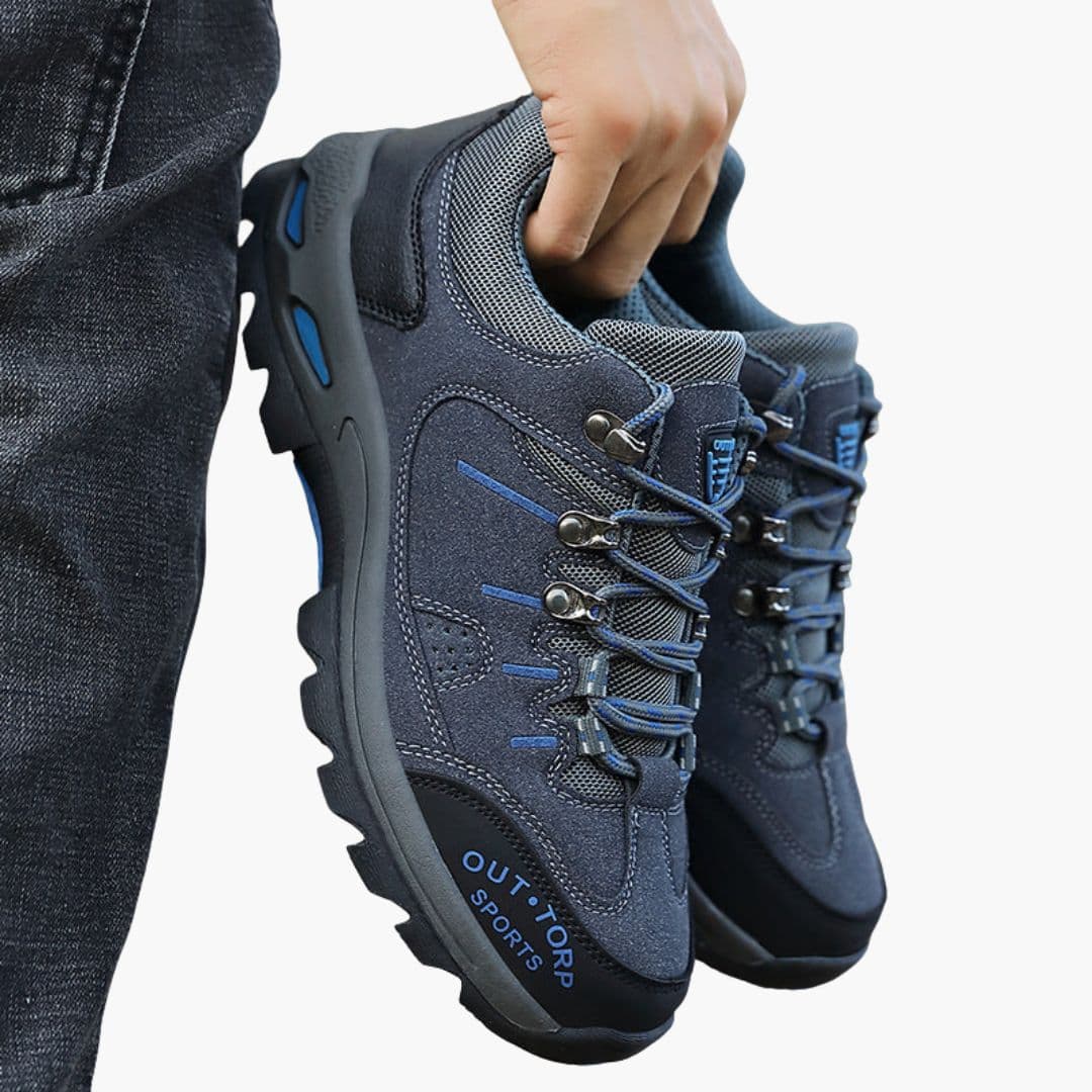 Men's Hiking Shoes with Lace-up and Mesh Panels