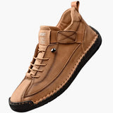 Men's lace-up shoes with reinforced upper and textured sole