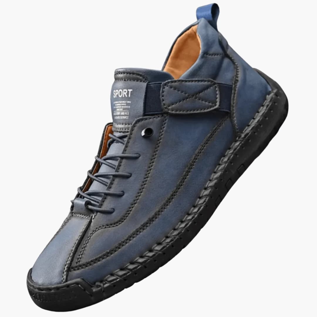Men's lace-up shoes with reinforced upper and textured sole