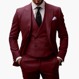 Men's Classic 3-Piece Suit with Jacket, Vest, and Pants