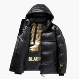 Men's Hooded Down Jacket with Side Pockets