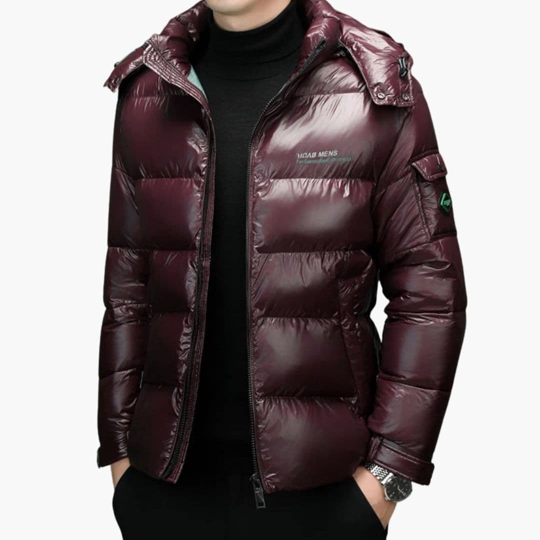 Men's Down Jacket with Removable Hood