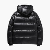 Men's down jacket with zip closure