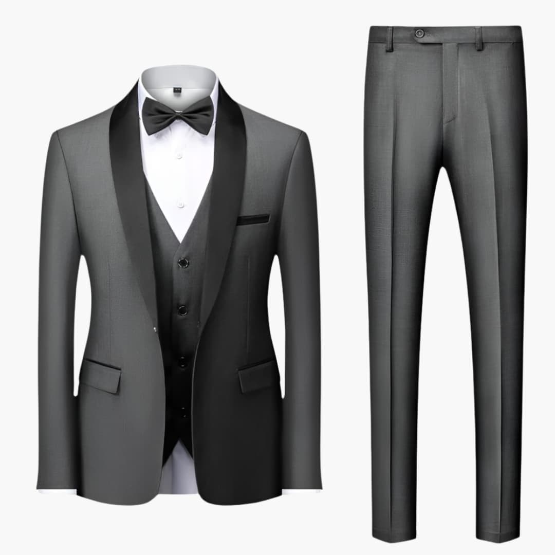 Men's tuxedo set with shawl collar jacket and vest