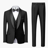 Men's tuxedo set with shawl collar jacket and vest