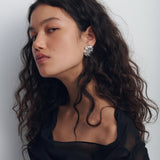 Silver Flow Twist Earrings