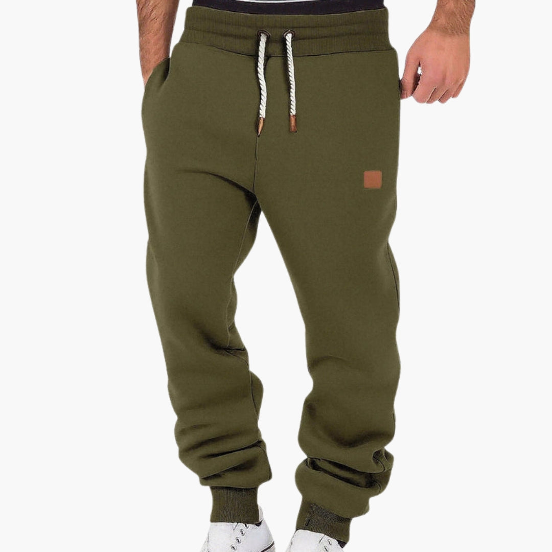 Men's relaxed fit fleece joggers with elastic waistband