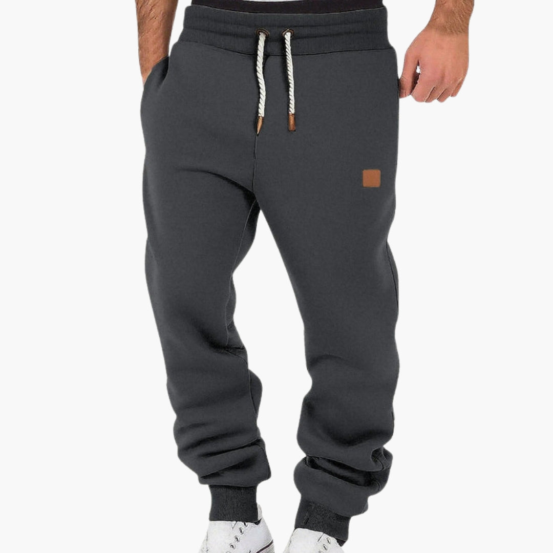 Men's relaxed fit fleece joggers with elastic waistband