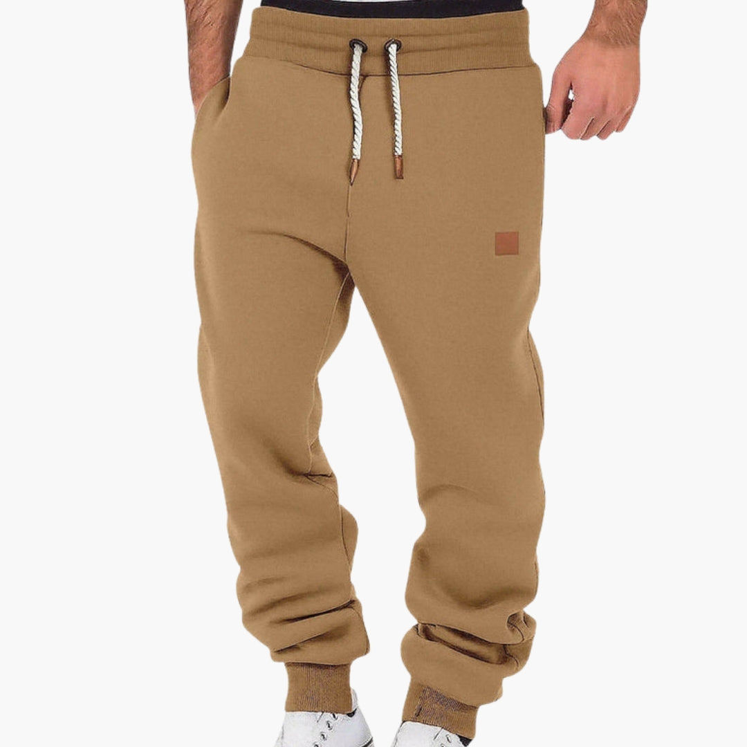 Men's relaxed fit fleece joggers with elastic waistband