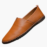 Slip-on moccasins for men with low cut and stitched sole