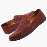 Slip-on moccasins for men with soft sole and plain surface