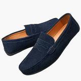 Slip-on moccasins for men with soft sole and plain surface