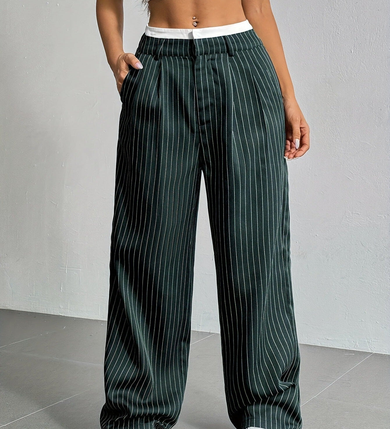 Stryx Pinstripe Wide-Leg Pants