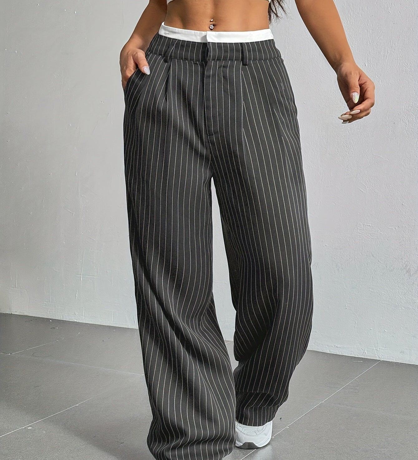 Stryx Pinstripe Wide-Leg Pants