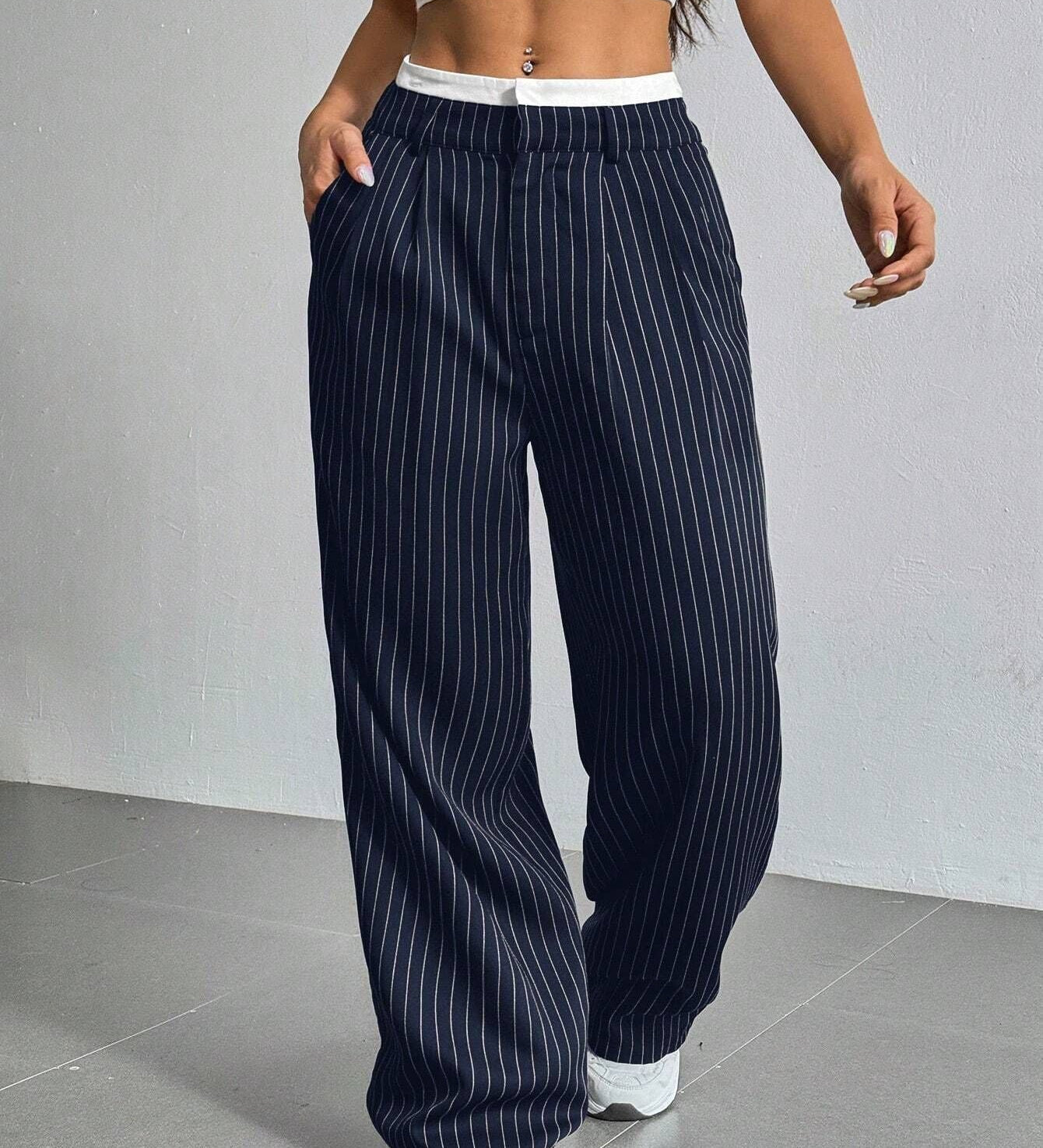 Stryx Pinstripe Wide-Leg Pants