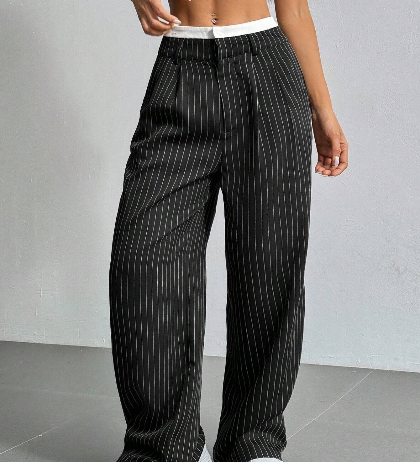 Stryx Pinstripe Wide-Leg Pants
