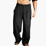 Men's Wide High Waist Pants with Side Pockets