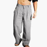 Men's Wide High Waist Pants with Side Pockets