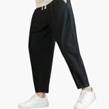 Straight Leg Pants for Men with Drawstring and Side Pockets